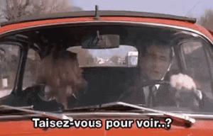 Gif avec les tags : dujardin; voiture; ta gueule; ferme la; tais toi