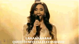 Gif avec les tags : Conchita Wurst,femme à barbe,quenelle,tentouse