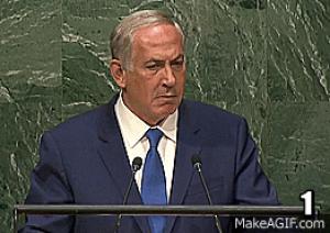 Gif avec les tags : Netanyahou,ONU,bibi,regard,silence