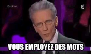 Gif avec les tags : Thierry Lévy,cyclope,employez,menace,mot,paix,regretter